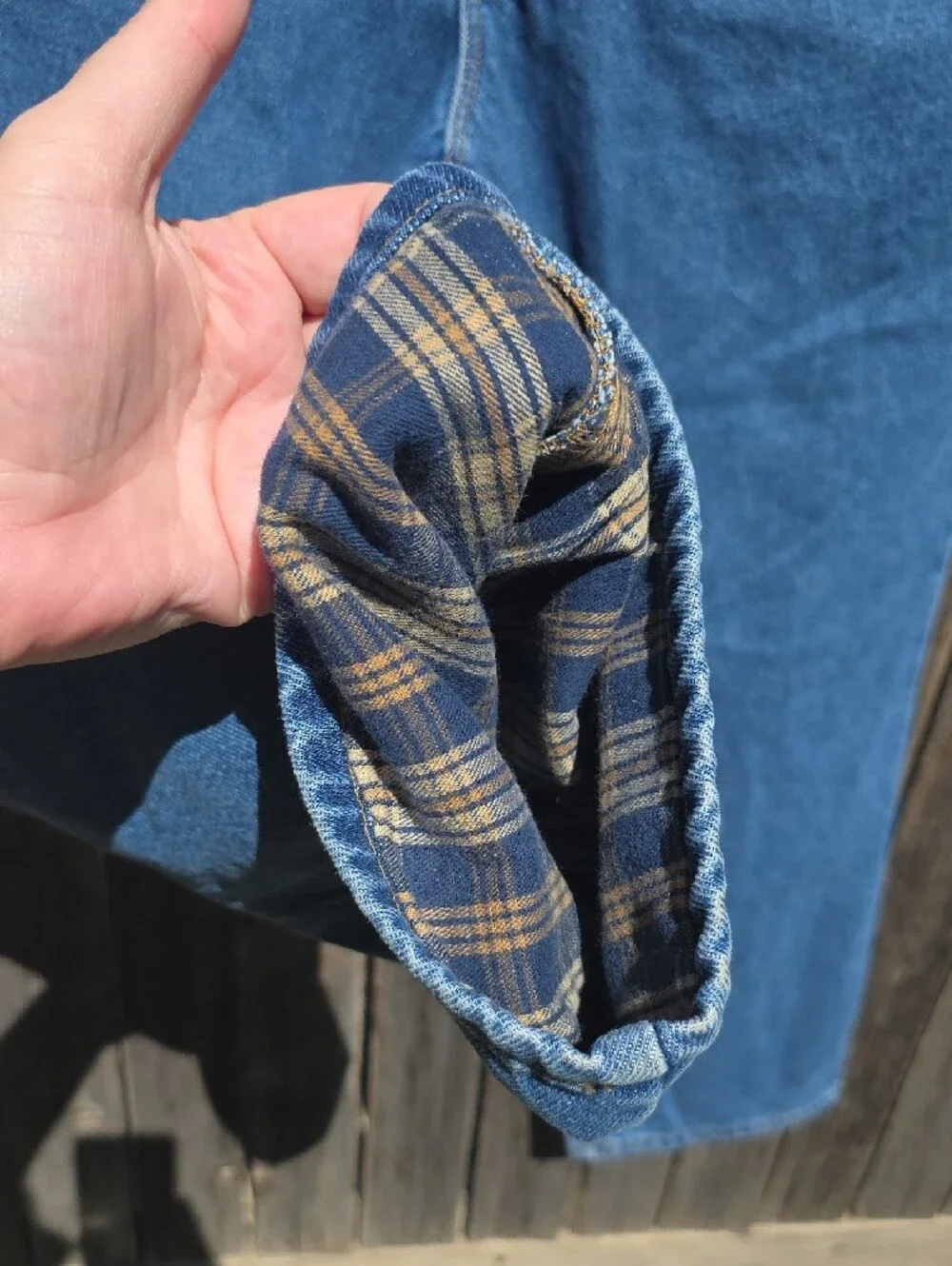 Vintage L.L. Bean 40x29 Classic 100% Cotton Blue Straight Jeans Flannel Lining